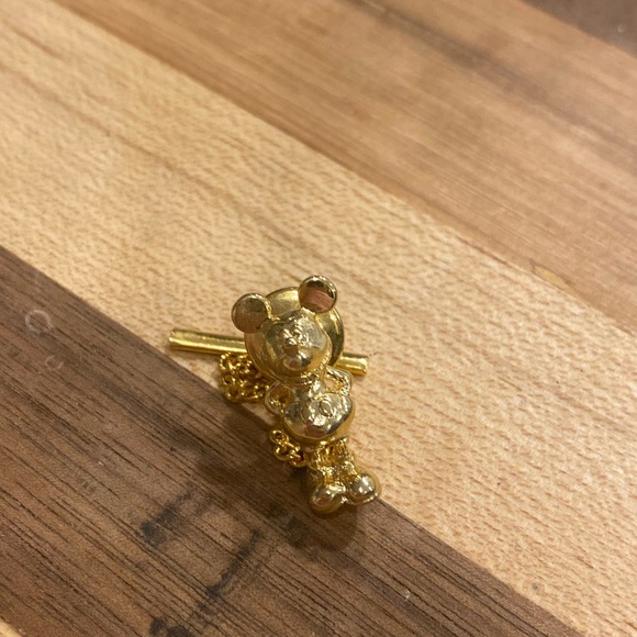 Disney Other - Disney Tie Tack with Chain Mickey Gold Tone MCM Vintage Men's Accessories